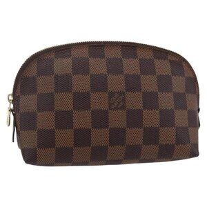 LOUIS VUITTON Damier Ebene Pochette Cosmetic PM Pouch N47516 LV Auth ka231